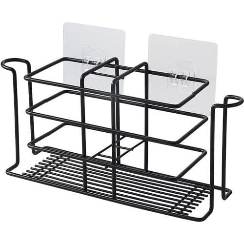 Toothbrush Hanger Bathroom Accessories Organizer Shelf Kitchen Organzer Multi Functional Durable Steel Metal Cup Holder