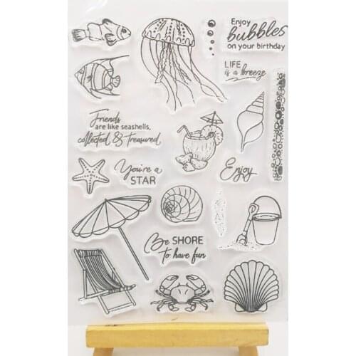 ZFPARTY Beach Transparent Clear Silicone Stamp/Seal for DIY scrapbooking/photo album Decorative card making