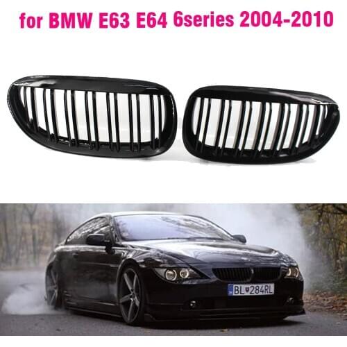 Gloss Black Front Bumper Kidney Grill Grilles for BMW E63 E64 630i 650i 645ci 2004 2010