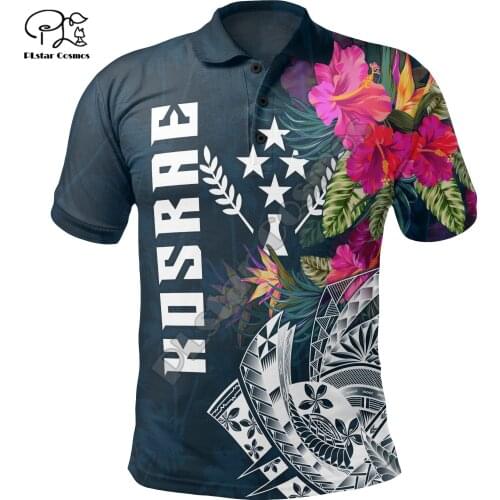 PLstar Cosmos Kosrae Polynesian Culture Tribe Art Island Tattoo 3DPrint Men/Women Summer Polo Shirts Streetwear Short Sleeves A1