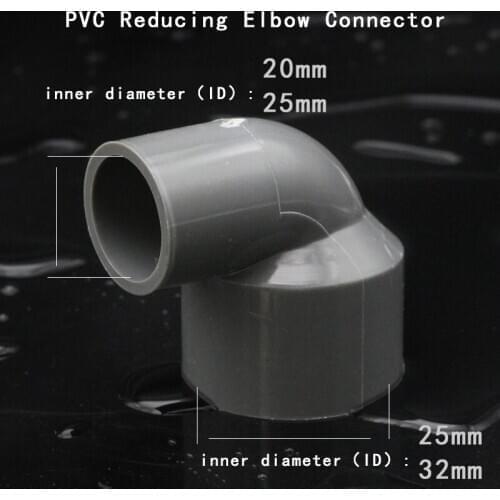 PVC Reducing Elbow Joints Aquarium Fish Tank Agricultural Irrigation Fitting Garden Water Pipe Connectors 1 Pcs