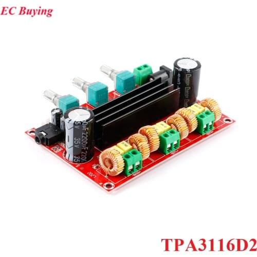 TPA3116D2 Power Amplifier Board Module 2.1 Channel Digital Audio 2*80W+100W TPA3116 Subwoofer Amplificador Module Amp DC12-26V