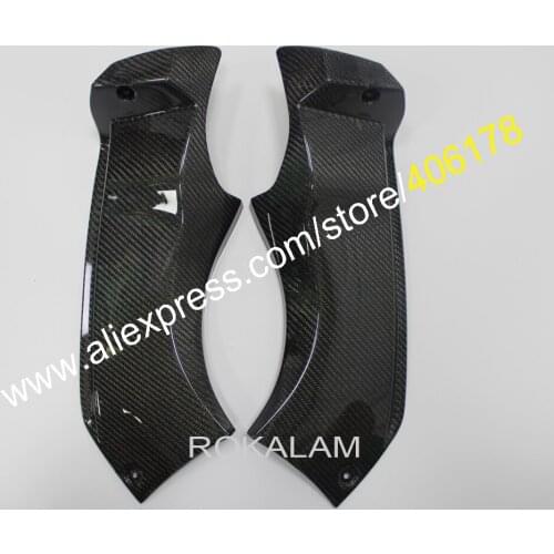 Carbon Fiber Upper Front Air Intake Cooler Cover Fairing For Kawasaki ZX-6R 2003 2004 636 ZX-6R Hood Side Panel Shell
