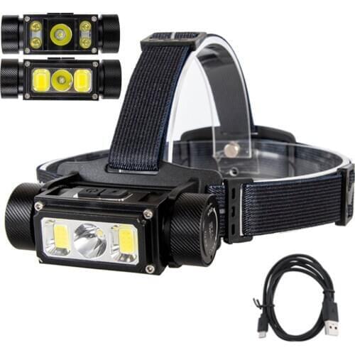 Ultra Bright XM-L L2 XPG COB LED Hunting Headlamp TYPE-C Rechargeable Work Light 21700 18650 Camping Head Torch Light Lantern