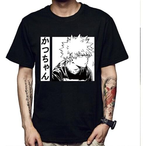 My Hero Academia Printed Funny Men/Women Tshirt Anime Shirt Bakugou Katsuki Graphic O-Neck Funny T Shirts for Men Tops Tees