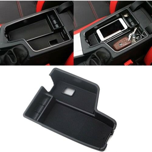 1xCar Center Console Armrest Storage Box Tray Case Organizer Anti-Slip Mats For BMW 3 Series F30 13-16 For Left-Handed Driving