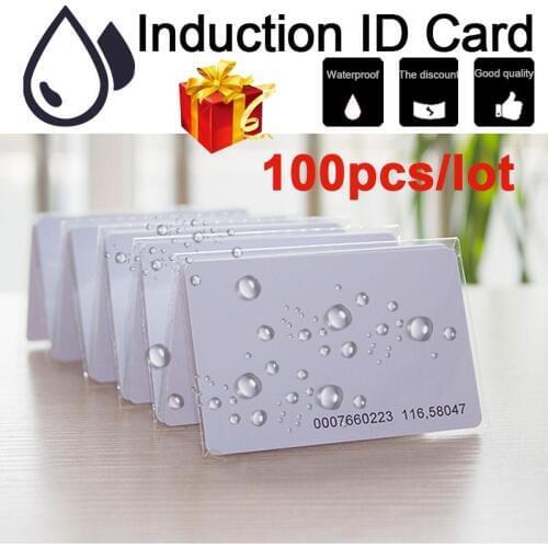 100pcs EM ID Card EM4100/4102 TK4100 Reaction ID Card 125KHZ Fit for Access Control Card Time Attendance Good Quality RFID Card