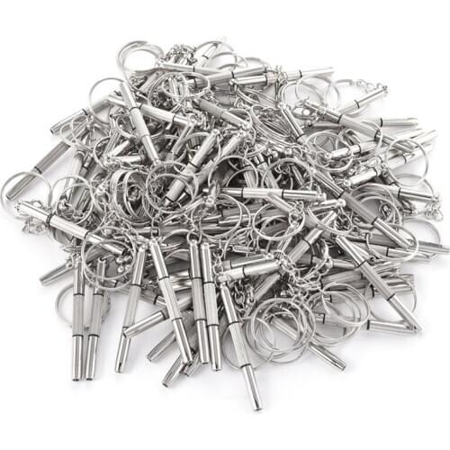 100Pcs/Pack 3 in 1 Eyeglass Screwdriver Sunglass Glasses Watch Repair Tool Kit with Keychain Portable Screwdriver Tool