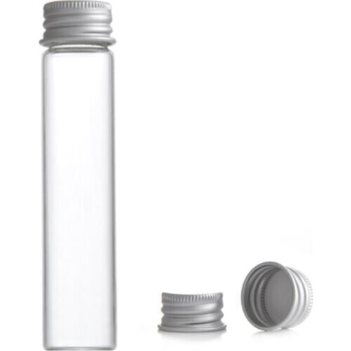 2Pcs 17ML Tobacco Herb Storage Box Glass Jar Bottles With Aluminum Cover Shisha Case Smoking Cigarette Accessories Kitchen Jars