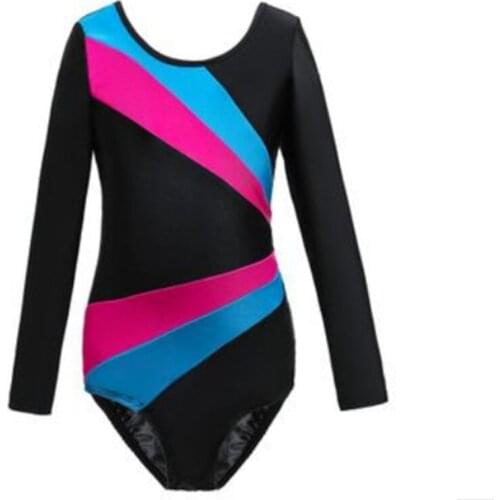 2021 De manga larga de las niñas rítmica leotardo gimnasia danza Unitard niños Ballet leotardo niños atletismo traje