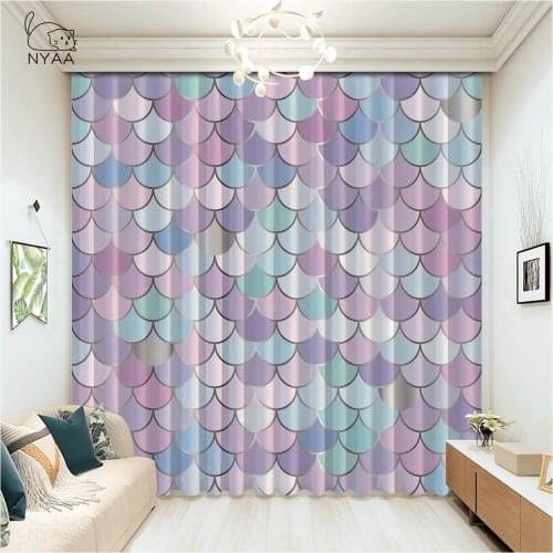 Abstract Scale Pattern Luxury Curtains French Window Curtains In The Living Room Roman Curtain Curtain Linen Micro Shading
