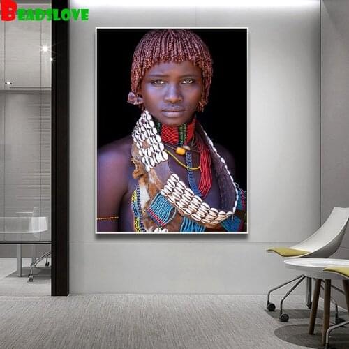 DIY Diamond Painting Picture of Rhinestones diamond embroidery African woman Home Decoration G22