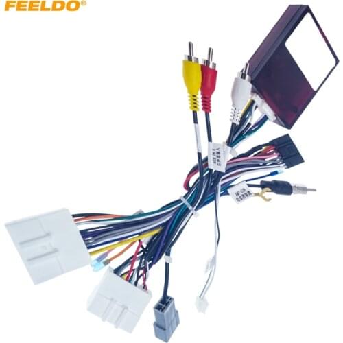 FEELDO Car 16pin Audio Wiring Harness With Canbus Box For Nissan X-TRAIL Aftermarket Stereo Installation Wire Adapter