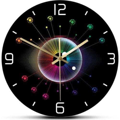 Silent Swept Optometry Clinic Hanging Wall Watch Spectrum Eye Opticianry Iris Wall Clock Ophthalmology Wall Decor Timepieces