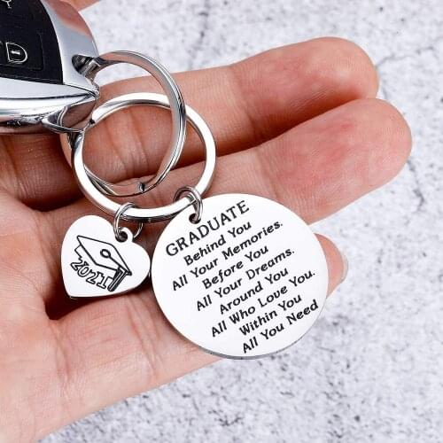 Class of 2021 Graduation Keychain Gift for Nurses Student for Him Her Key Ring Behind You All Your Memories Inspirational Gift