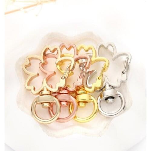 10PCS Bag Handbag Lobster Buckle Keychain Pendant Chain Decoration Key Ring Sakura Keyring DIY