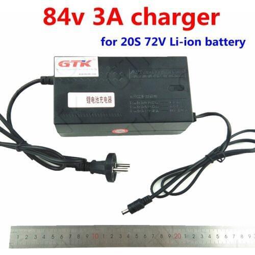 Brand Charger 110v 220v output DC 84v charger 3A li-ion for 20s 72v 20ah 10ah 15ah 30ah lithium ebike battery pack