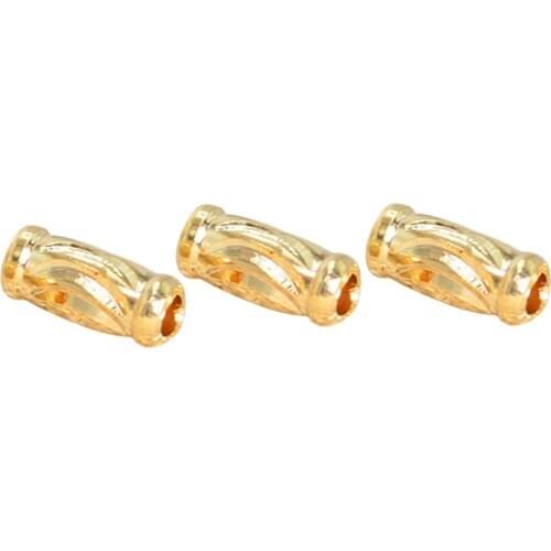 50 PCS 3*7mm Metal Brass Gold Spacer Beads 1.6mm Hole Beads Tube Beads DIY Handmade Accessories For Jewelry Making