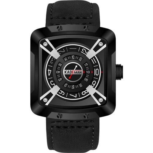 KADEMAN K 612G Ademan Fashion Trend Men Watch Rectangular Dial Belt Watch Sport Leather Wristwatches Casual Waterproof