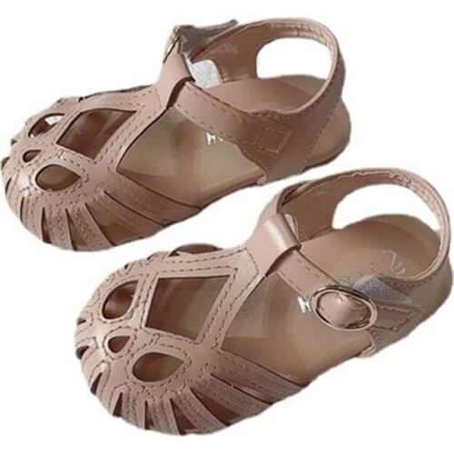 Baby Summer Sandals First Walkers Size 21-30 Toddler Girls Hollow Princess Beach Shoes Baby Kids Soft Sole Leather Shoes 21-30