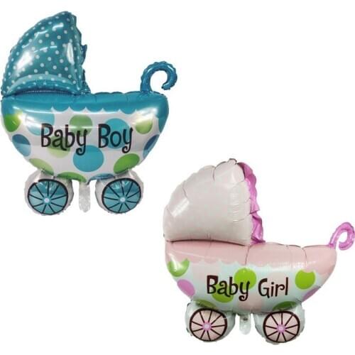 Pram Newborn Kids Party Angel Baby shower foil balloons Boys Girls Birthday Party decoration air globos