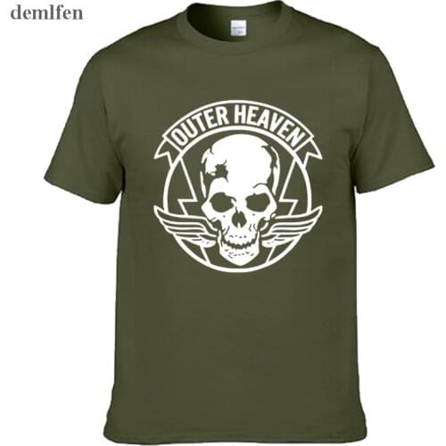 Mens Casual Game Metal Gear Solid V 5 Mgs 5 Outer Heaven Logo 100% Cotton Short Sleeve T-shirts Tee Shirts