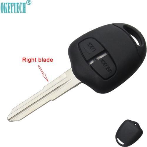 OkeyTech Remote Car Key Case Shell 2 Button for MITSUBISHI Lancer EX Keyless Entry Fob Car Alarm Cover Housing Uncut Right Blade