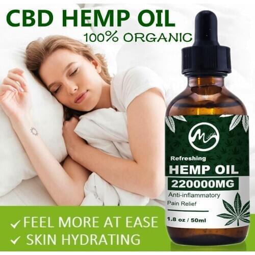Minch 50ml CBD Hemp Skin Oil Pain Relief Oil 220000MG Hemp Seed Extract Drop for Neck Pain Relief Reduce Anxiety Better Sleep