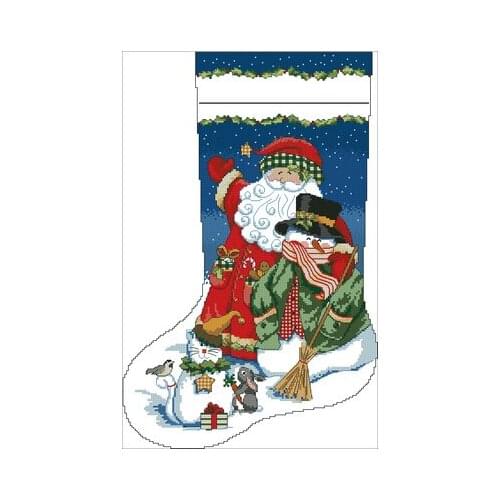 Dim 0871 Santa Claus and Snowman Christmas Needlework,For Embroidery, Arts Cross stitch kits Set Cross-Stitching Home Decor
