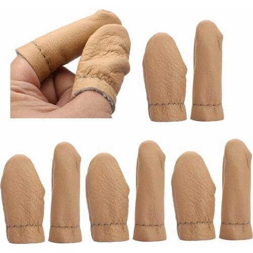 10Pcs Leather Thimble,Thumb&Forefinger Protector Sleeve Needle Felting Guard Finger Sleeve for Sewing Embroidery Needlework Tool