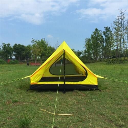 1.6kg Outdoor camping single layer tents without rods portable Oxford cloth folding tents ultra - light outdoor equipment