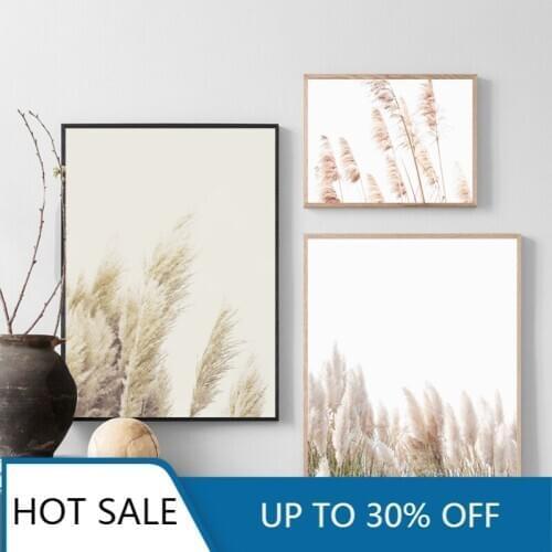 Pampas Grass Nature Plants Wall Art Canvas Painting Posters and Prints Pastel Pampas Modern Photography Pictures Home Decor