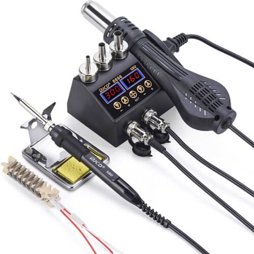 2 in 1 750W hot air gun LCD Digital display welding rework station for cell-phone BGA SMD PCB IC Repair solder iron hairdry 8898