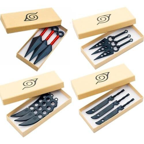 Anime Naruto Ninga Plastic Weapon Shuriken Kunai Cosplay Accessories Figures Akatsuki Hatake Kakashi Uchiha Collection Kids Gift