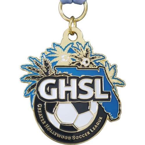 Custom Soccer Promotional Souvenir Medal with Ribbon