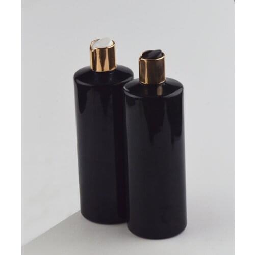 12pcs 500ml Empty Plastic Bottles With Gold Silver Press Cap Travel Size Cosmetic Shampoo Bottle Skin Care Tools Personal Care