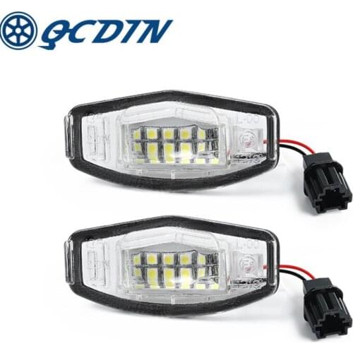 QCDIN 2pcs For Honda Accord Civic Sedan/Hatchback External Parts Car License Plate Light Signal Lamp Auto Parts