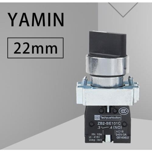 P87 Rotary switch knob 22mm 2 position Self-locking Latching Switch 1 NO Maintained Select Selector XB2-BD21C XB2-BD21 BD41C