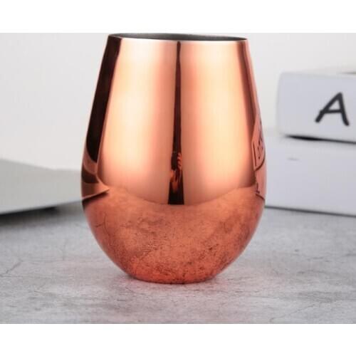 Quevinal 18oz Stemless wine glasses Stainless Steel Egg cups non-VacuumEgg mugs Cocktail Cups Outdoor Camping 18oz tumbler