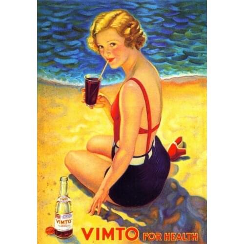 VIMTO-cartel de estaño para la salud, placa de pared de METAL
