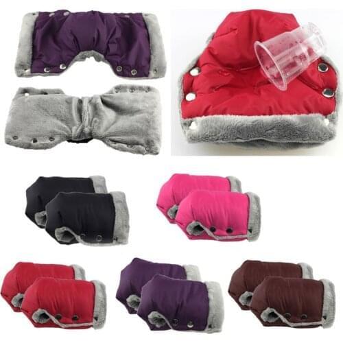 Waterproof Fleece Gloves for stroller Children Cart Hand Muff Stroller Warmer Glove Wheelchair Accessories Winter Cover