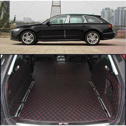 Fiber leather car trunk mat for audi a6 2011 2012 2013 2014 2015 2016 2017 allroad avant a6 c7 car accessories