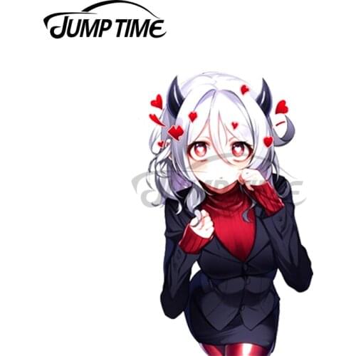 Jump Time 13 x 5.8cm For Kawaii Modeus Helltaker Trunk Windshield Personality Car Stickers Waterproof Anime RV Cartoon Decal