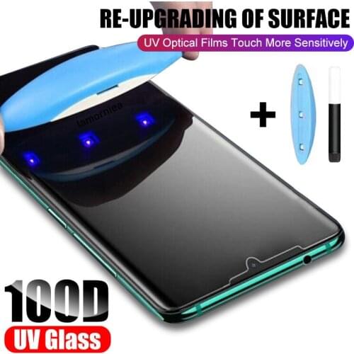 UV Liquid full glue tempered glass for Huawei Mate 40 Pro Screen Protector with fingerprint unlock case for mate 40 lite films