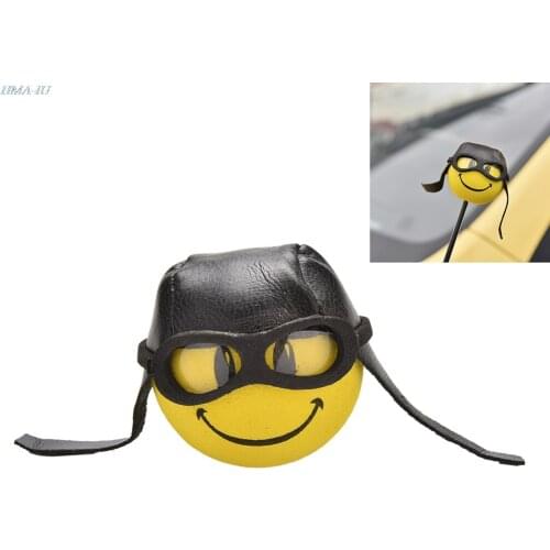 Yellow Little Cute Funny Cartoon Doll Antenna Balls Plush EVA Foam Aerial Toppers Decoration Car Styling Roof Ornament