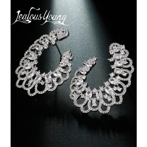 Club Factory White Gold Color Trend Stud Earrings for Women Hollow Sex Branch Earrings Water Drop Studs Ear Brincos AE494