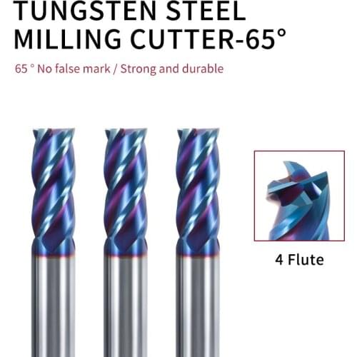 1/5/10PCS Cutting HRC65 4 Flute D1/1.5/2/3/4/5/6/8/10/12 50-100L Alloy Carbide Milling Tungsten Steel Milling Cutter End Milling