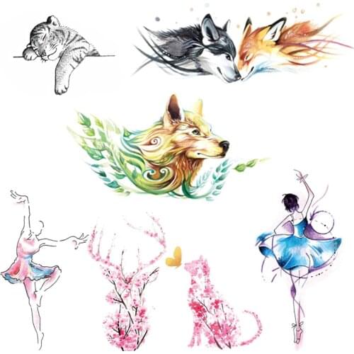 1Pcs Small Cat Cartoon Deer Temporary Tattoo Cute Dog Tattoo Sticker For Fashion Women Body Finger Art Waterproof Tattoo For Kid