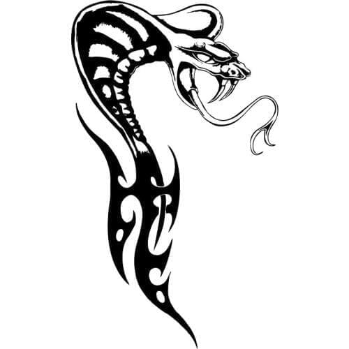 10.6*18CM Cobra Serpent Reptile Vinyl Car Styling Crazy Tribal Snake Car Stickers And Decal Black/Silver S1-2722