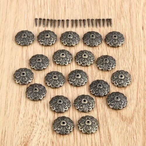 20Pc Antique 15mm Jewelry Gift Case Box Door Sofa Decorative Tack Stud Pushpin Furniture Upholstery Nail Tachas